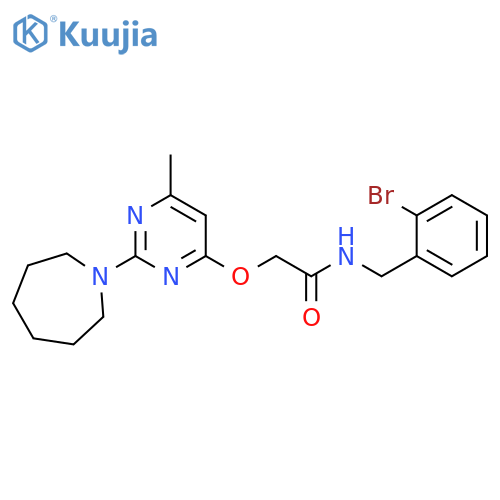 2-{[2-(azepan-1-yl)-6-methylpyrimidin-4-yl]oxy}-N-[(2-bromophenyl)methyl]acetamide structure