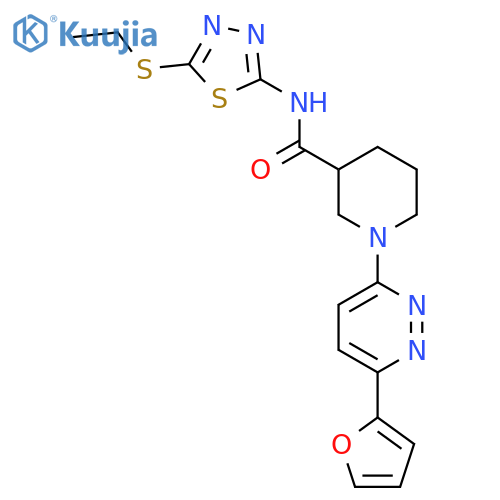 N-[5-(ethylsulfanyl)-1,3,4-thiadiazol-2-yl]-1-[6-(furan-2-yl)pyridazin-3-yl]piperidine-3-carboxamide structure