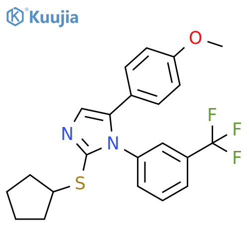 2-(cyclopentylsulfanyl)-5-(4-methoxyphenyl)-1-[3-(trifluoromethyl)phenyl]-1H-imidazole structure