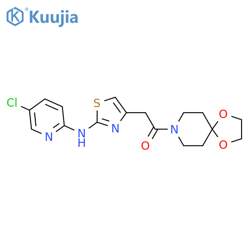 2-{2-(5-chloropyridin-2-yl)amino-1,3-thiazol-4-yl}-1-{1,4-dioxa-8-azaspiro4.5decan-8-yl}ethan-1-one structure