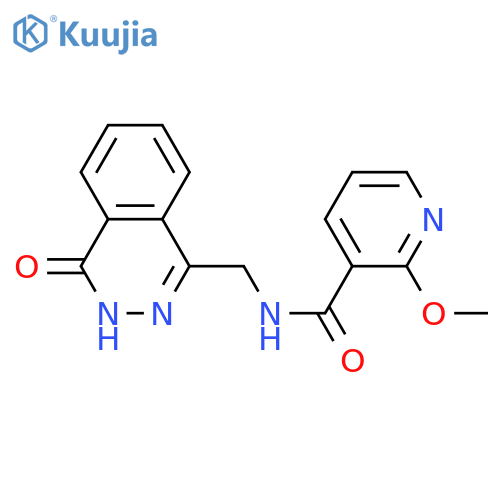 2-methoxy-N-[(4-oxo-3,4-dihydrophthalazin-1-yl)methyl]pyridine-3-carboxamide structure