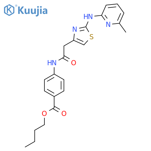 butyl 4-(2-{2-(6-methylpyridin-2-yl)amino-1,3-thiazol-4-yl}acetamido)benzoate structure