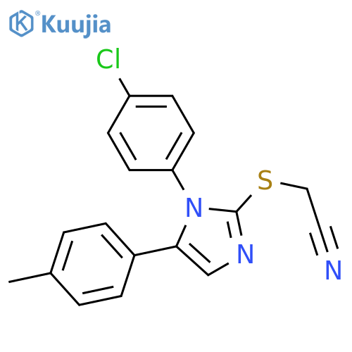 2-{[1-(4-chlorophenyl)-5-(4-methylphenyl)-1H-imidazol-2-yl]sulfanyl}acetonitrile structure