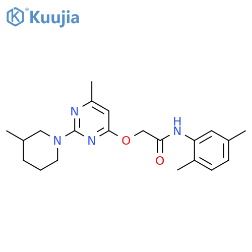 N-(2,5-dimethylphenyl)-2-{[6-methyl-2-(3-methylpiperidin-1-yl)pyrimidin-4-yl]oxy}acetamide structure