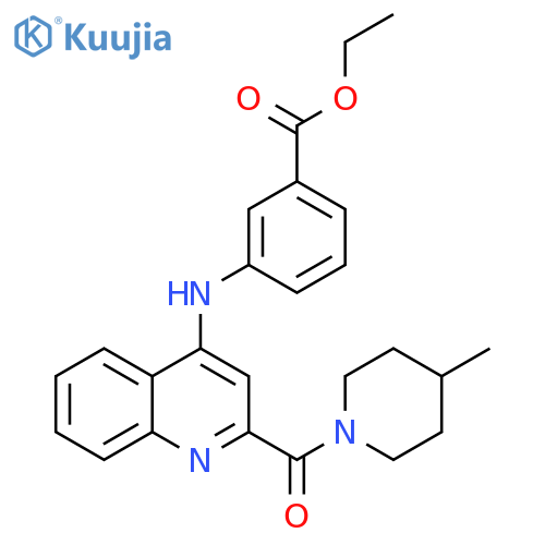 ethyl 3-{[2-(4-methylpiperidine-1-carbonyl)quinolin-4-yl]amino}benzoate structure