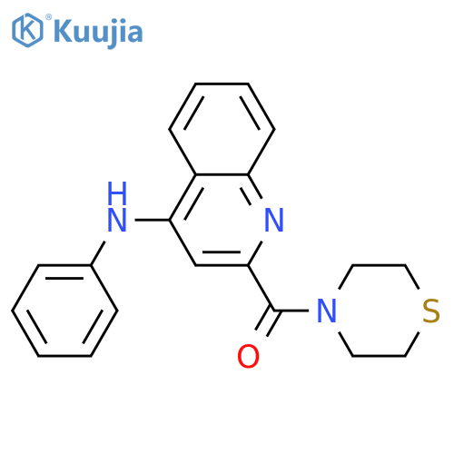 N-phenyl-2-(thiomorpholine-4-carbonyl)quinolin-4-amine structure