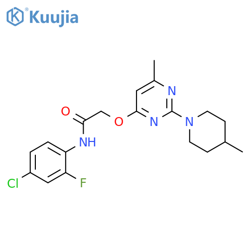N-(4-chloro-2-fluorophenyl)-2-{[6-methyl-2-(4-methylpiperidin-1-yl)pyrimidin-4-yl]oxy}acetamide structure