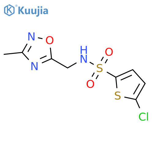 5-chloro-N-[(3-methyl-1,2,4-oxadiazol-5-yl)methyl]thiophene-2-sulfonamide structure