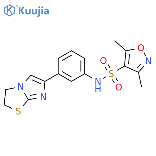 N-(3-{2H,3H-imidazo2,1-b1,3thiazol-6-yl}phenyl)-3,5-dimethyl-1,2-oxazole-4-sulfonamide structure