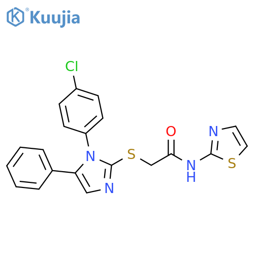 2-{[1-(4-chlorophenyl)-5-phenyl-1H-imidazol-2-yl]sulfanyl}-N-(1,3-thiazol-2-yl)acetamide structure