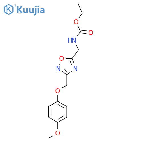 ethyl N-({3-[(4-methoxyphenoxy)methyl]-1,2,4-oxadiazol-5-yl}methyl)carbamate structure
