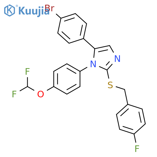 5-(4-bromophenyl)-1-[4-(difluoromethoxy)phenyl]-2-{[(4-fluorophenyl)methyl]sulfanyl}-1H-imidazole structure