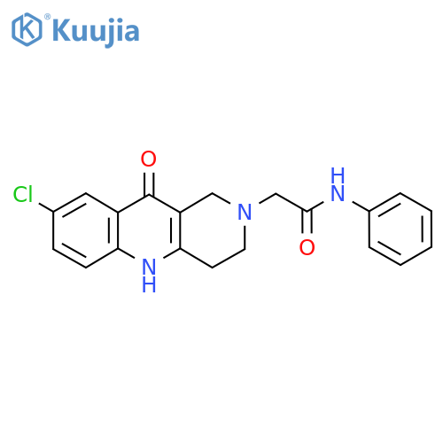 2-{8-chloro-10-oxo-1H,2H,3H,4H,5H,10H-benzo[b]1,6-naphthyridin-2-yl}-N-phenylacetamide structure