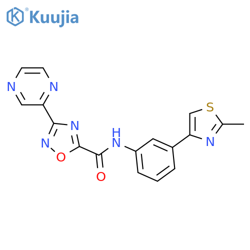 N-3-(2-methyl-1,3-thiazol-4-yl)phenyl-3-(pyrazin-2-yl)-1,2,4-oxadiazole-5-carboxamide structure