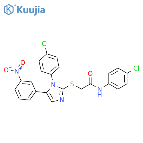 N-(4-chlorophenyl)-2-{[1-(4-chlorophenyl)-5-(3-nitrophenyl)-1H-imidazol-2-yl]sulfanyl}acetamide structure