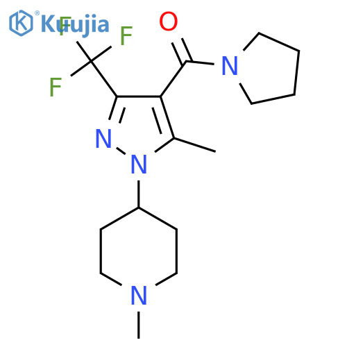 1-methyl-4-5-methyl-4-(pyrrolidine-1-carbonyl)-3-(trifluoromethyl)-1H-pyrazol-1-ylpiperidine structure