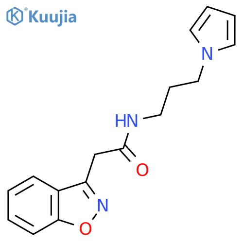 2-(1,2-benzoxazol-3-yl)-N-3-(1H-pyrrol-1-yl)propylacetamide structure