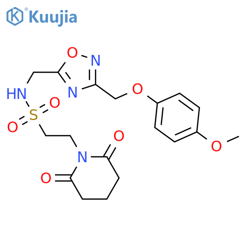 2-(2,6-dioxopiperidin-1-yl)-N-({3-[(4-methoxyphenoxy)methyl]-1,2,4-oxadiazol-5-yl}methyl)ethane-1-sulfonamide structure