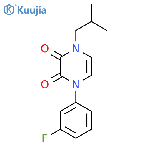 1-(3-fluorophenyl)-4-(2-methylpropyl)-1,2,3,4-tetrahydropyrazine-2,3-dione structure