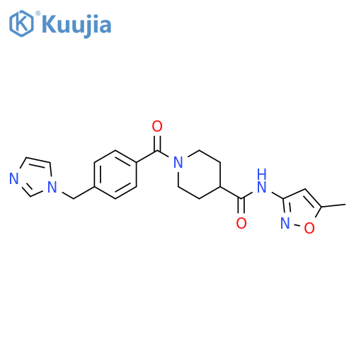 1-{4-[(1H-imidazol-1-yl)methyl]benzoyl}-N-(5-methyl-1,2-oxazol-3-yl)piperidine-4-carboxamide structure