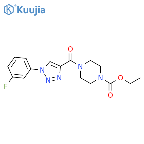 ethyl 4-[1-(3-fluorophenyl)-1H-1,2,3-triazole-4-carbonyl]piperazine-1-carboxylate structure