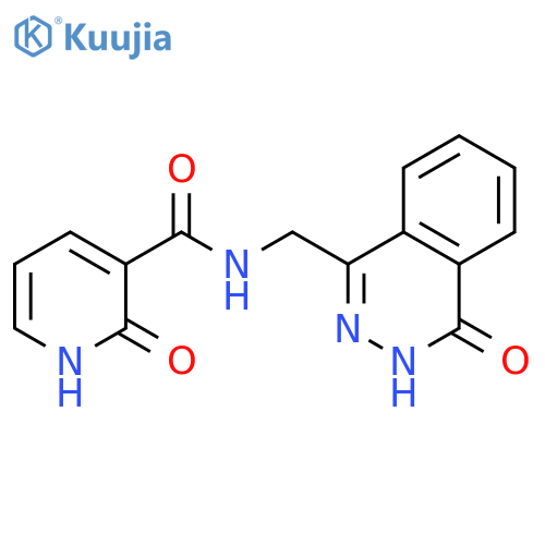 2-oxo-N-[(4-oxo-3,4-dihydrophthalazin-1-yl)methyl]-1,2-dihydropyridine-3-carboxamide structure
