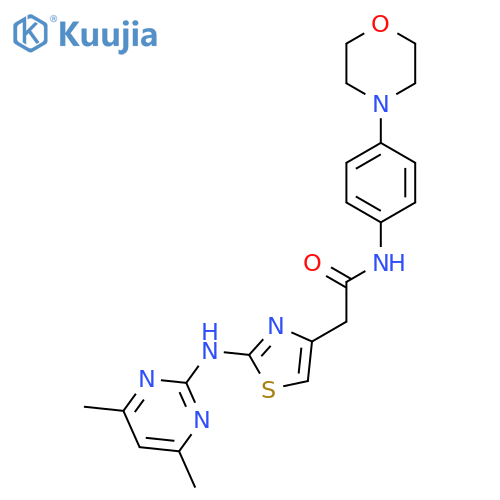 2-{2-(4,6-dimethylpyrimidin-2-yl)amino-1,3-thiazol-4-yl}-N-4-(morpholin-4-yl)phenylacetamide structure