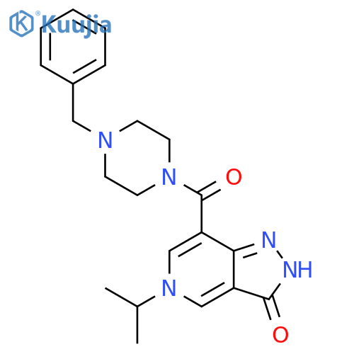 7-(4-benzylpiperazine-1-carbonyl)-5-(propan-2-yl)-2H,3H,5H-pyrazolo4,3-cpyridin-3-one structure