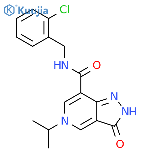 N-(2-chlorophenyl)methyl-3-oxo-5-(propan-2-yl)-2H,3H,5H-pyrazolo4,3-cpyridine-7-carboxamide structure