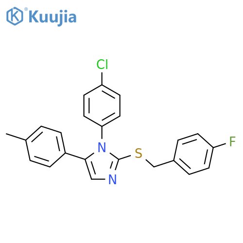 1-(4-chlorophenyl)-2-{[(4-fluorophenyl)methyl]sulfanyl}-5-(4-methylphenyl)-1H-imidazole structure