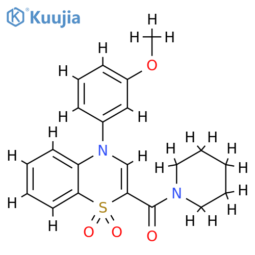 4-(3-methoxyphenyl)-2-(piperidine-1-carbonyl)-4H-1lambda6,4-benzothiazine-1,1-dione structure