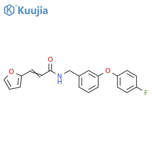 (2E)-N-{3-(4-fluorophenoxy)phenylmethyl}-3-(furan-2-yl)prop-2-enamide structure