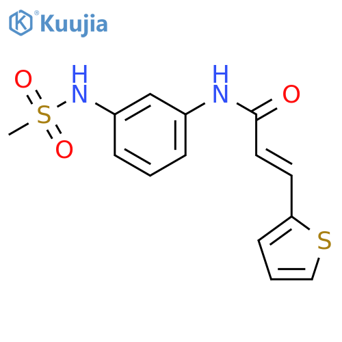 (2E)-N-(3-methanesulfonamidophenyl)-3-(thiophen-2-yl)prop-2-enamide structure
