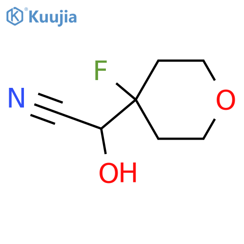 2-(4-fluorotetrahydro-2H-pyran-4-yl)-2-hydroxyacetonitrile structure