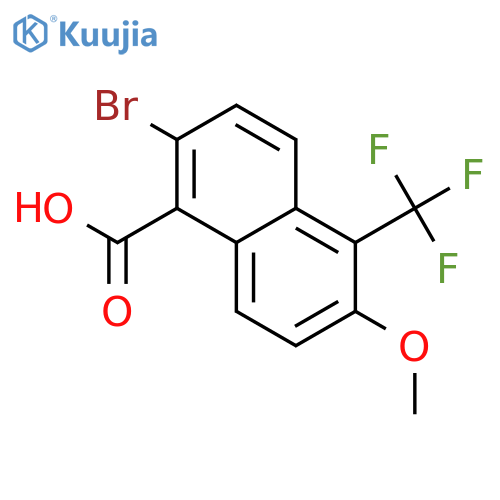 2-Bromo-6-methoxy-5-(trifluoromethyl)-1-naphthoic acid structure