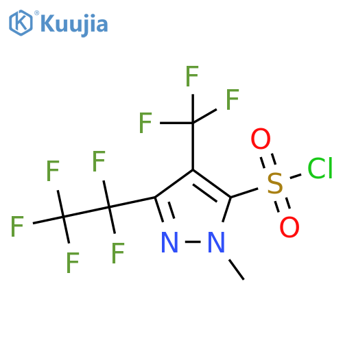 2-Methyl-5-(1,1,2,2,2-pentafluoroethyl)-4-(trifluoromethyl)pyrazole-3-sulfonyl chloride structure