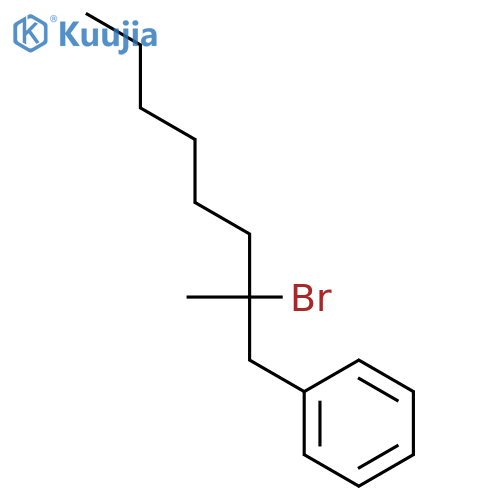 Benzene, (2-bromo-2-methyloctyl)- structure