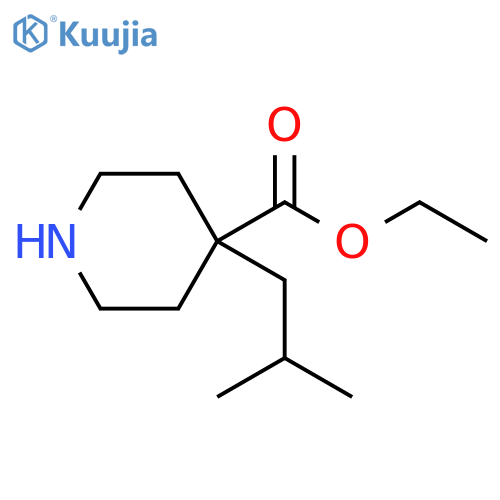 ethyl 4-(2-methylpropyl)piperidine-4-carboxylate structure