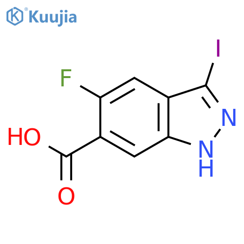 3-Iodo-5-fluoro-(1H)indazole-6-carboxylic acid structure