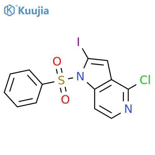 1-(Phenylsulfonyl)-4-chloro-2-iodo-5-azaindole structure