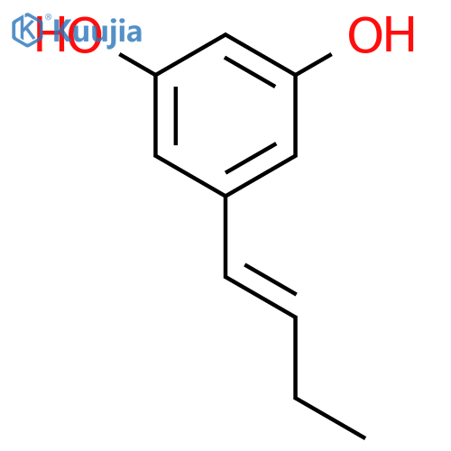 (E)-5-(-But-1-en-1-yl)benzene-1,3-diol structure