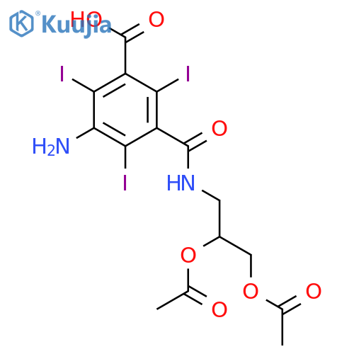 3-Amino-5-2,3-bis(acetyloxy)propylaminocarbonyl-2,4,6-triiodo-benzoic Acid structure