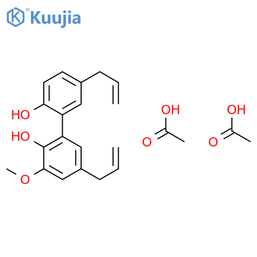 [1,1'-Biphenyl]-2,2'-diol, 3-methoxy-5,5'-di-2-propenyl-, diacetate structure