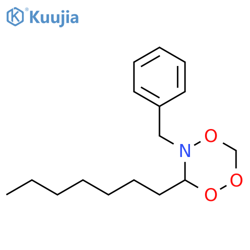 1,2,4,5-Trioxazine, 6-heptyldihydro-5-(phenylmethyl)- structure