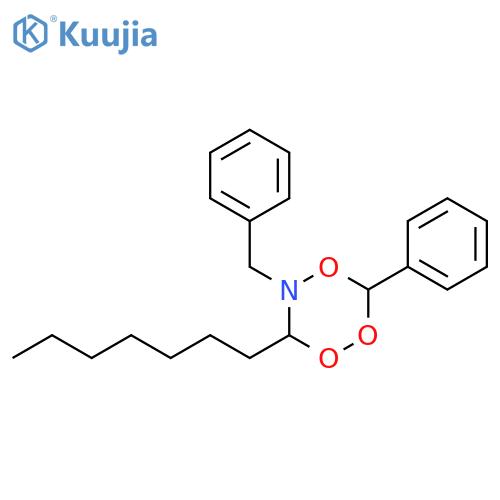 1,2,4,5-Trioxazine, 6-heptyldihydro-3-phenyl-5-(phenylmethyl)- structure