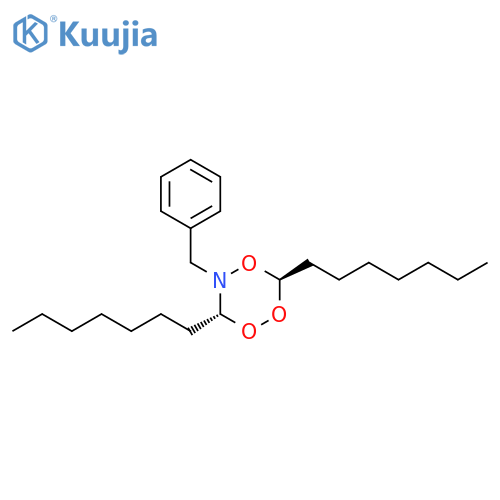 1,2,4,5-Trioxazine, 3,6-diheptyldihydro-5-(phenylmethyl)-, trans- structure