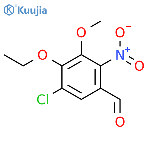 Benzaldehyde, 5-chloro-4-ethoxy-3-methoxy-2-nitro- structure