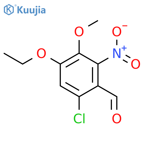 Benzaldehyde, 6-chloro-4-ethoxy-3-methoxy-2-nitro- structure