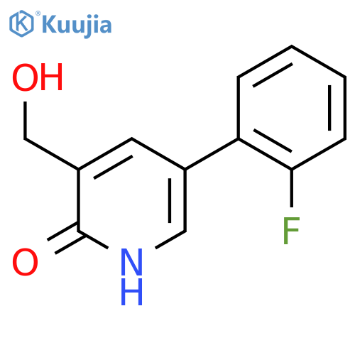 5-(2-Fluorophenyl)-2-hydroxypyridine-3-methanol structure