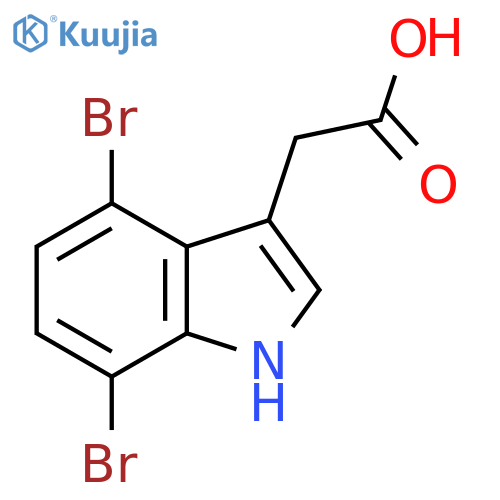 2-(4,7-Dibromo-1H-indol-3-yl)acetic acid structure
